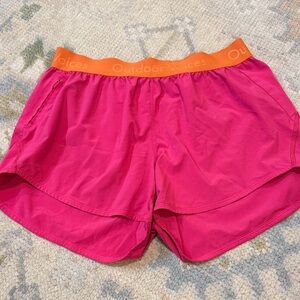 Outdoor Voices Women's Hot Pink and Orange Athletic Shorts